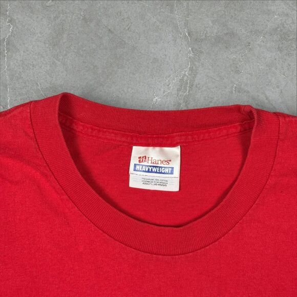 VTG Carlos Santana 2002 Michael Roman River of Colors Hand Y2K Red T-Shirt - L - Picture 3 of 7